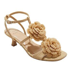 NWT A New Day Womens Esme Floral Crochet Kitten Heels 92979007 Tan Brown 6.5M